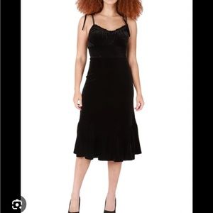 Velvet Strap Midi Dress